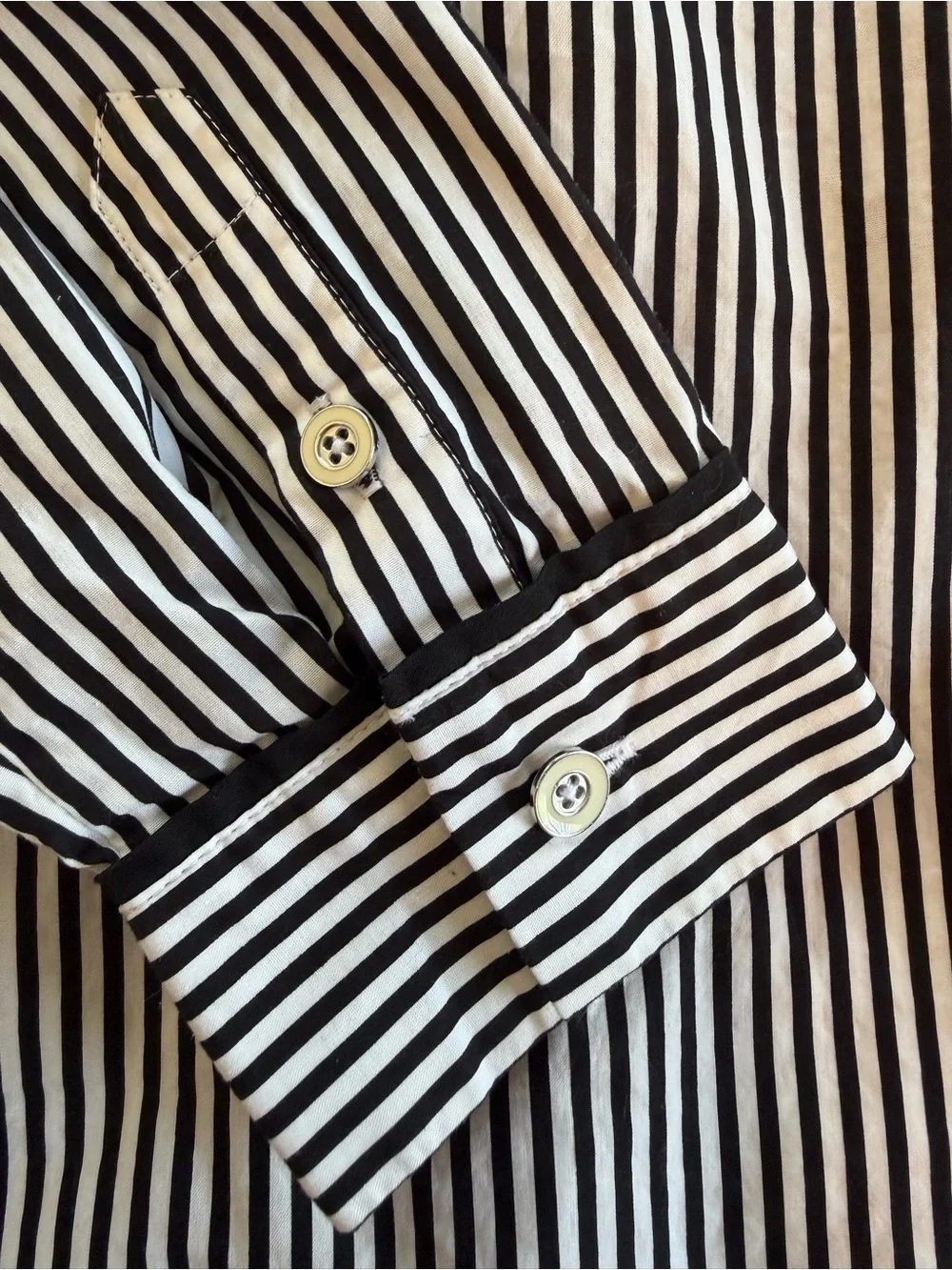 Talbots Blouse Top Black White size SP - Picture 5 of 7